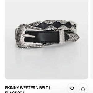 Good American Black and Silver Western Belt skinny